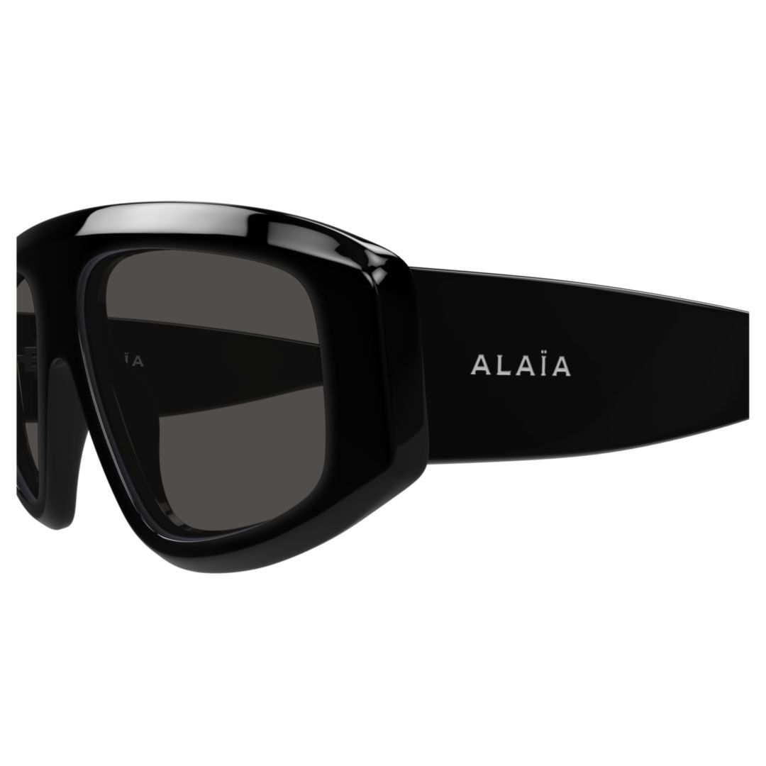 Azzedine Alaïa Bold Oversized Rectangular Sunglasses With Glossy Black Acetate