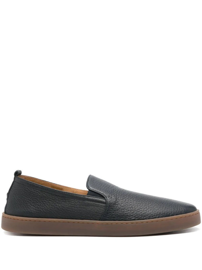 Henderson Textured Leather Slip-On Loafers With Rubber Sole
