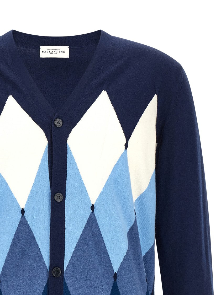 Ballantyne Argyle Jacquard Cardigan