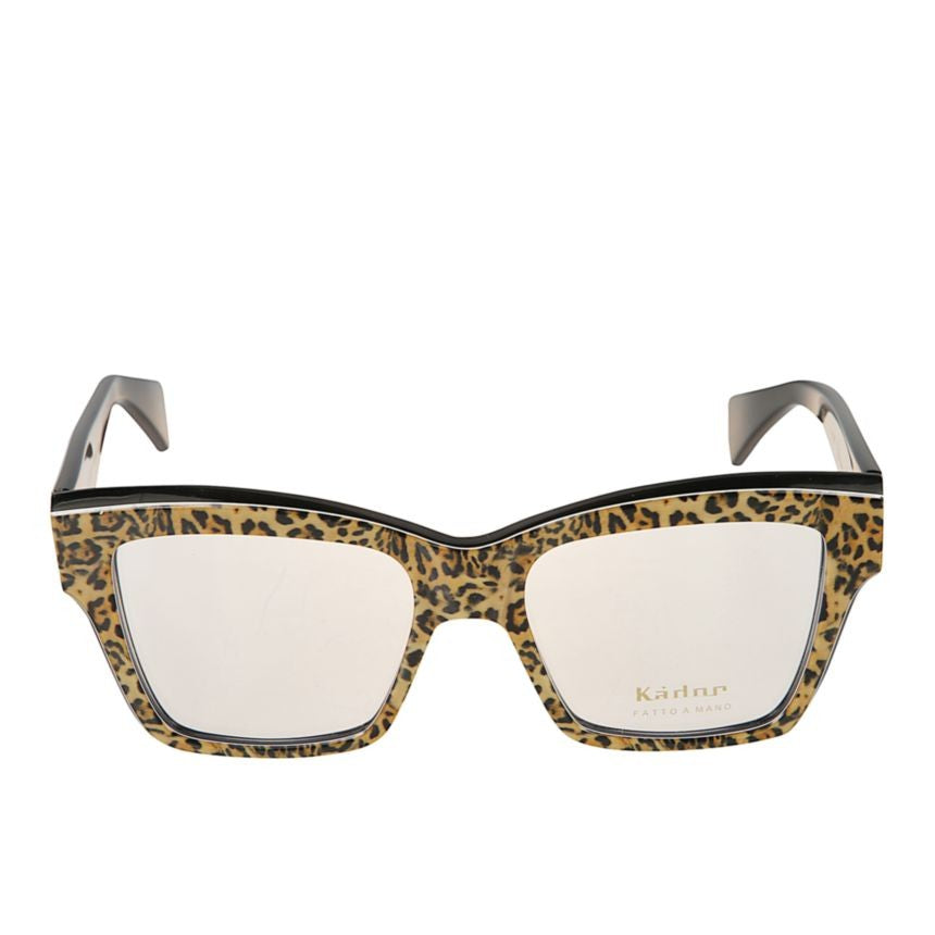 Kador Charm Rectangular Leopard Print Eyeglasses With Contrasting Temples