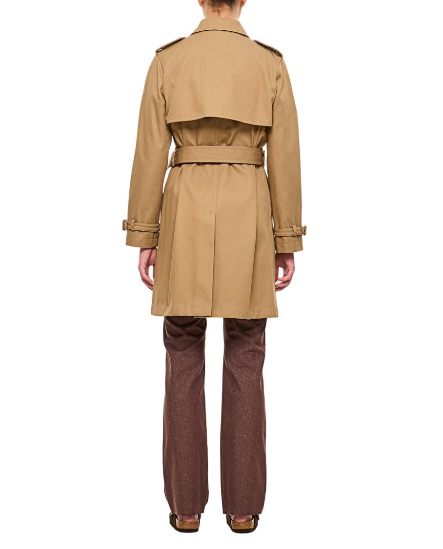 Fay Double-Breasted Trench Coat With Adjustable Straps And Classic Design