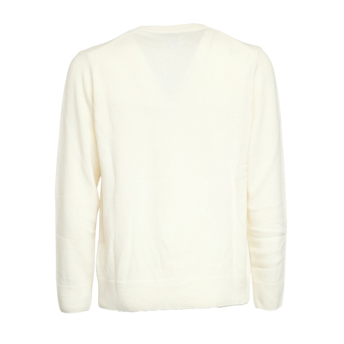 Mc2 Saint Barth Crewneck Sweater With Jacquard Logo And Embroidered Cuff