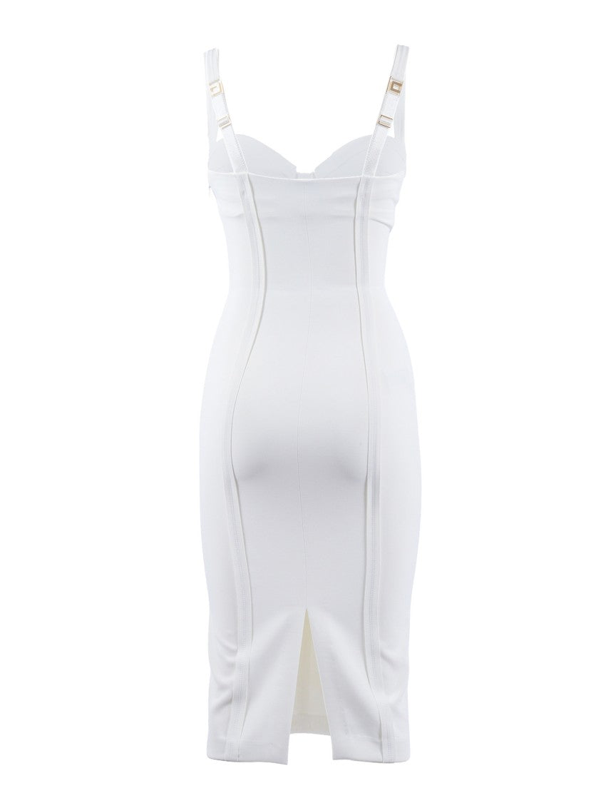 Elisabetta Franchi Bodycon Mini Dress With Structured Bustier And Contouring Seams