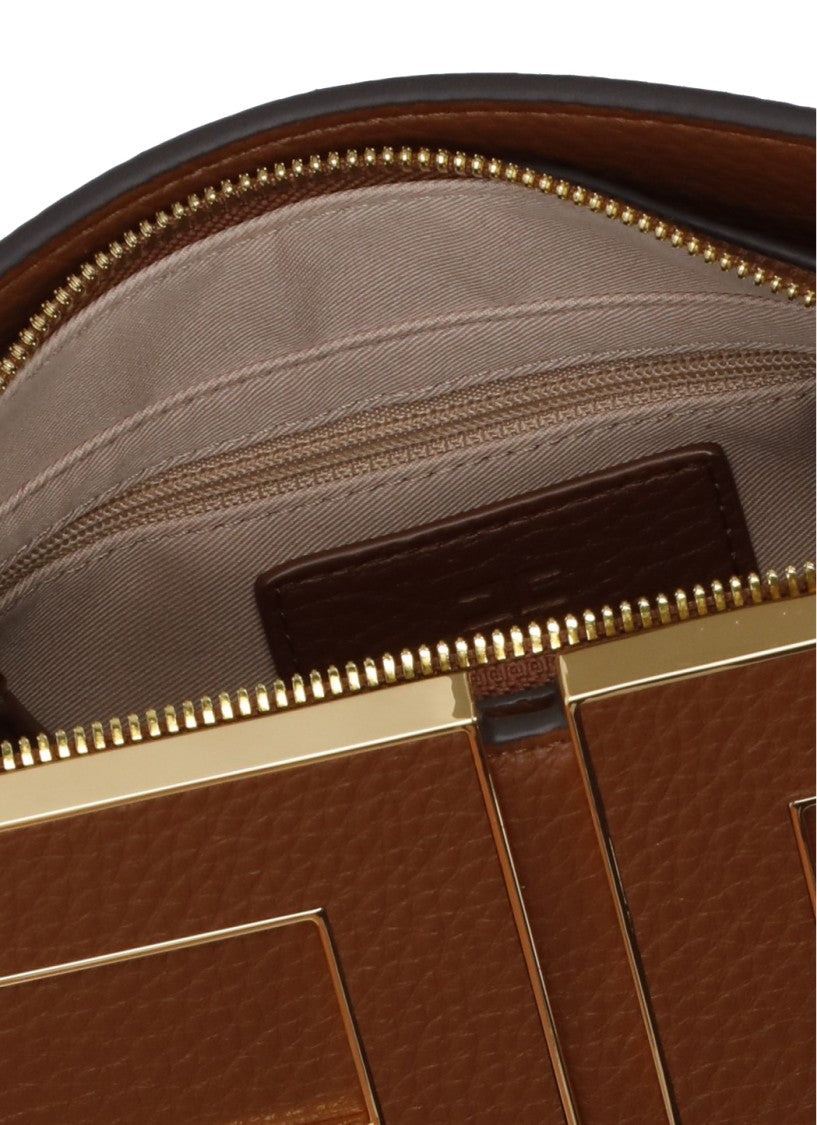 Elisabetta Franchi Leather-Effect Handbag With Gold Hardware And Removable Strap
