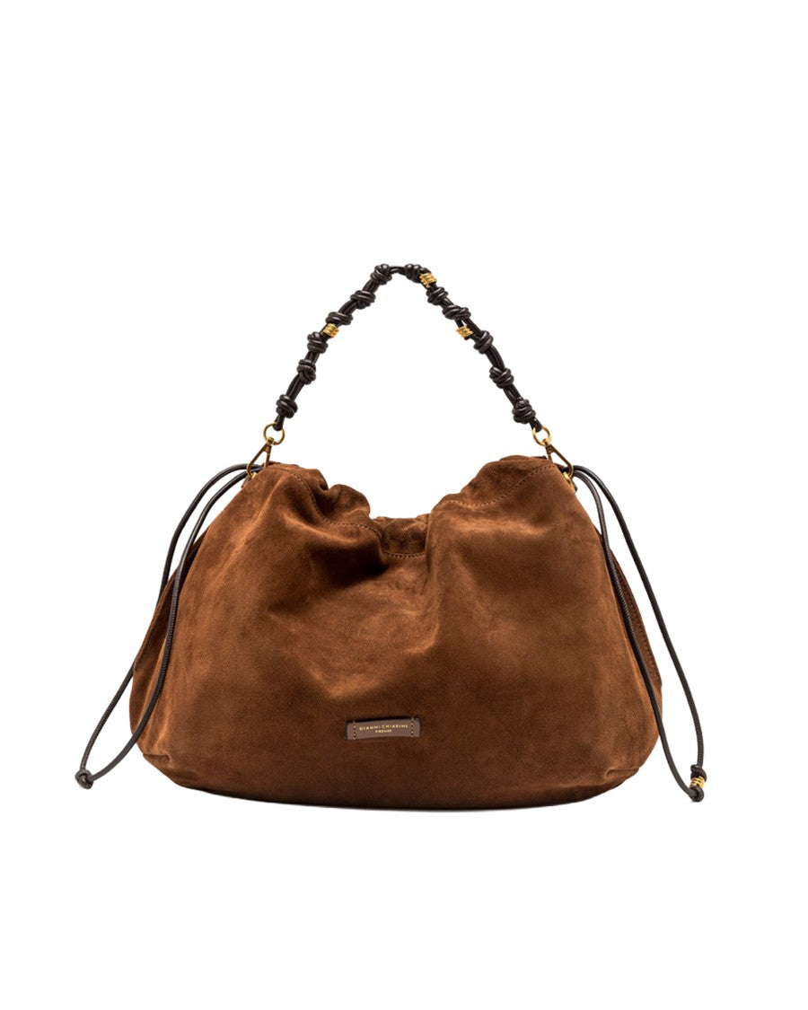 Gianni Chiarini Morgana Suede Ruffled Shoulder Bag