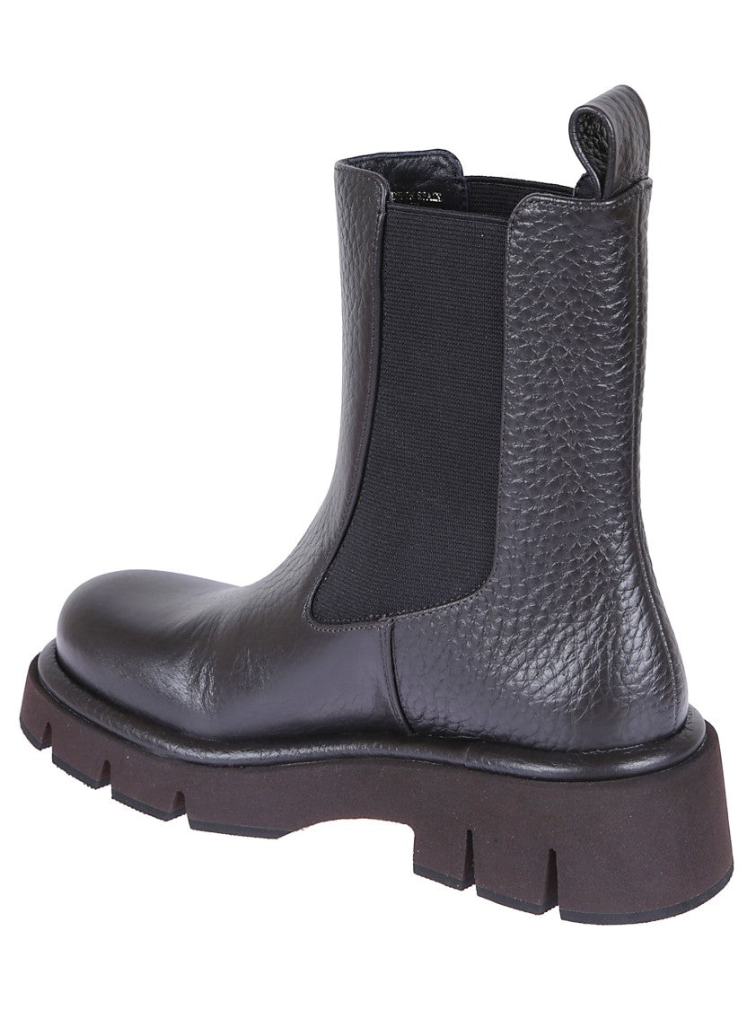 Paloma Barceló Textured Leather Chelsea Boots With Chunky Rubber Sole