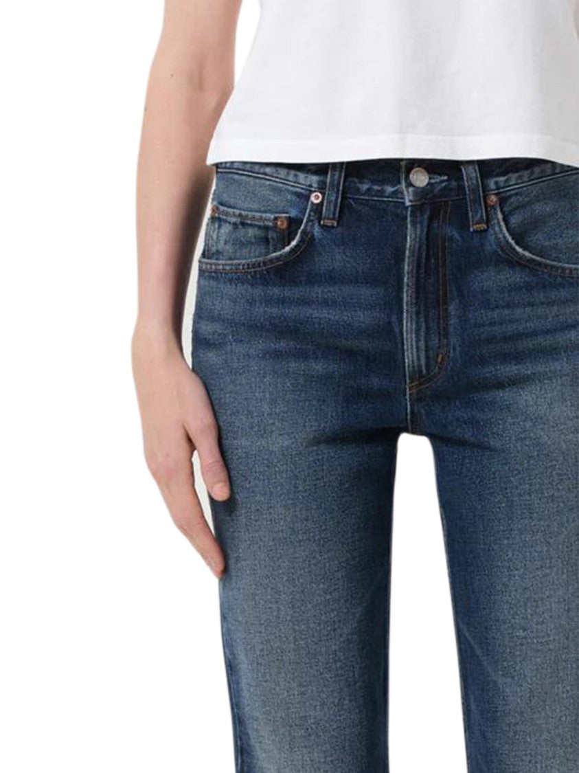 Agolde Kick Boot Jeans With Stencil Design