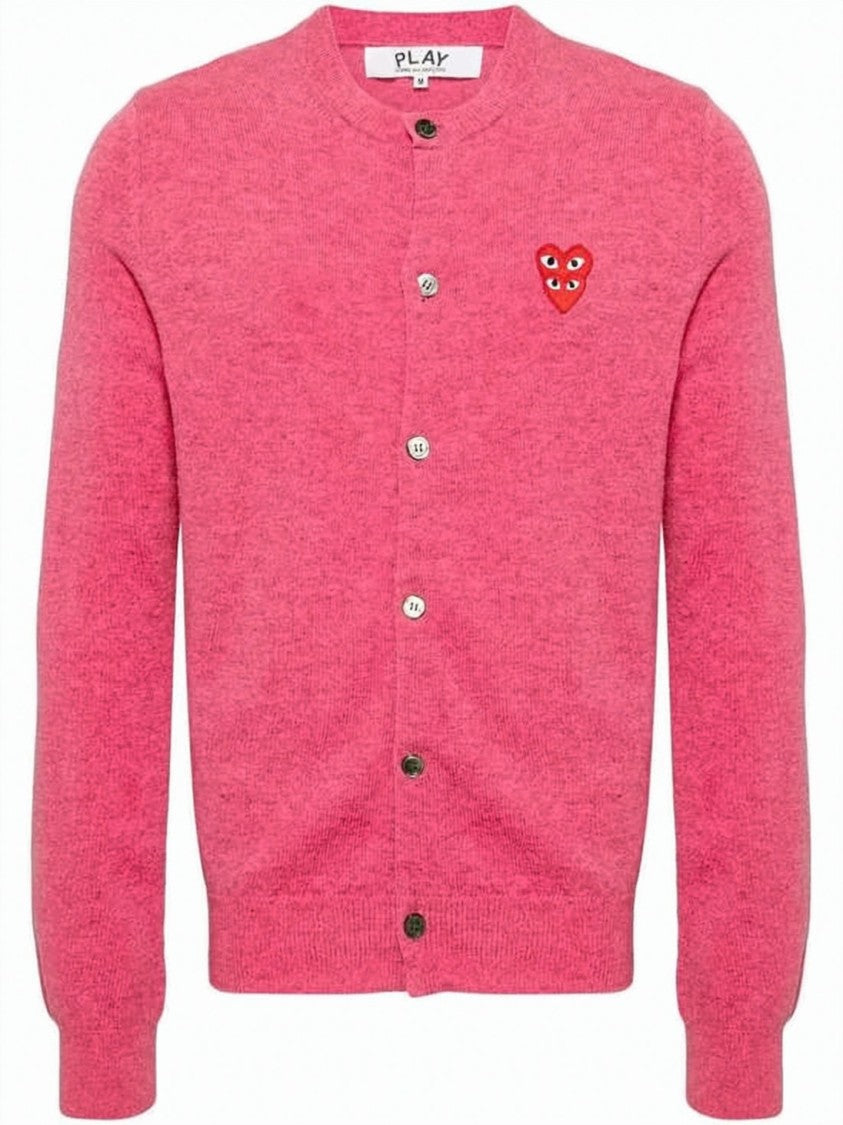 Comme Des Garçons Vibrant Pink Wool Cardigan