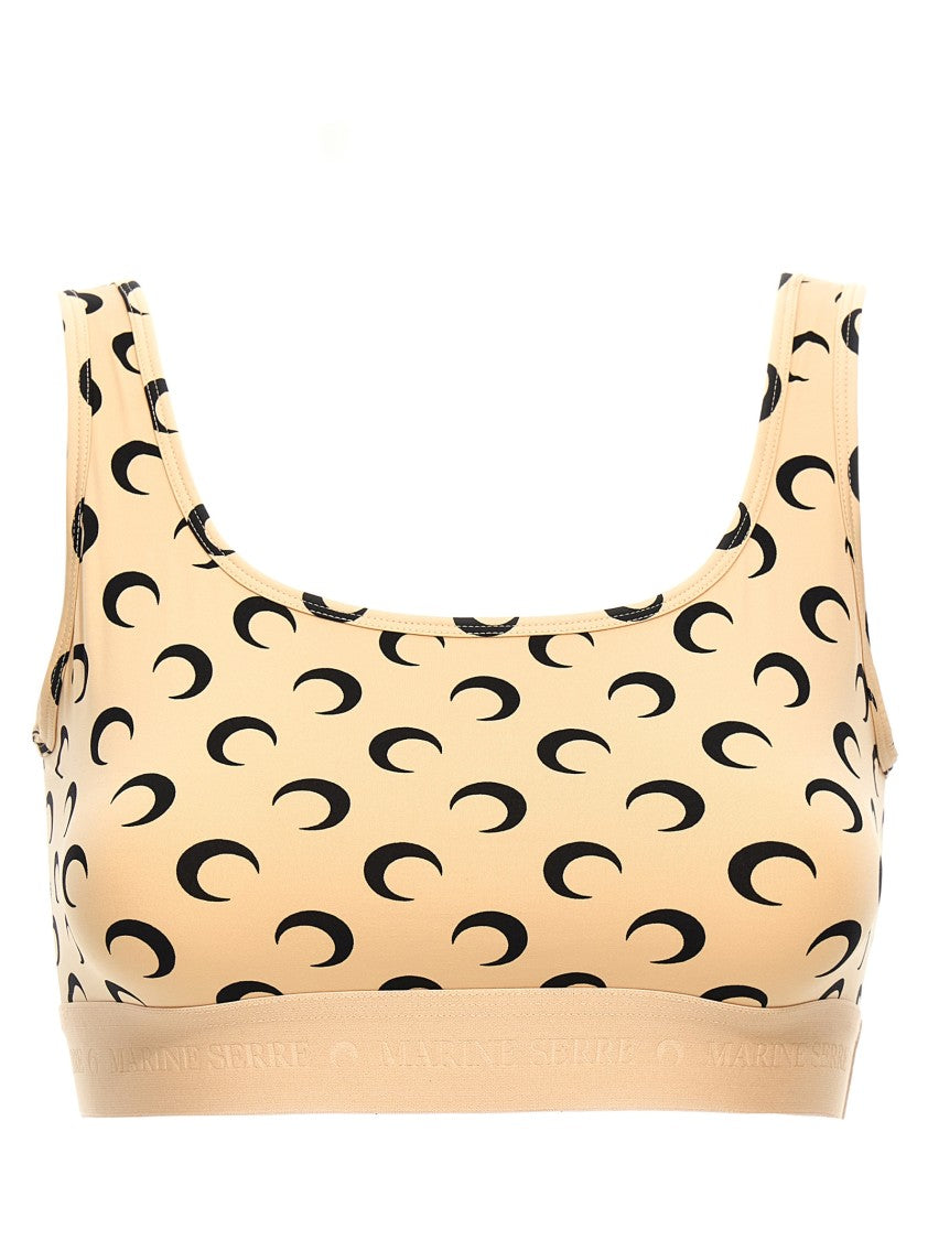 Marine Serre Moon Printed Jersey' Cropped Top