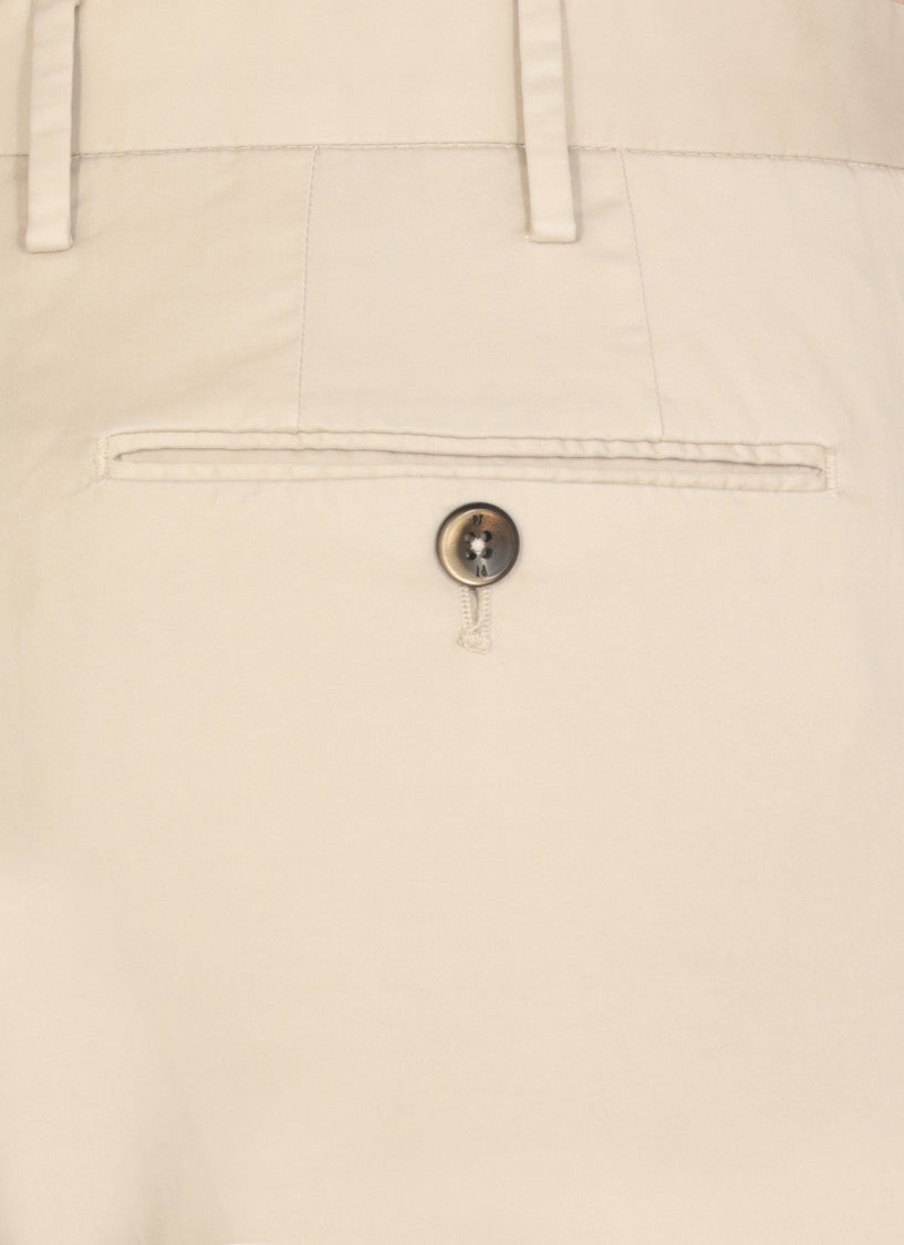 Pt Torino Beige Cotton Trousers