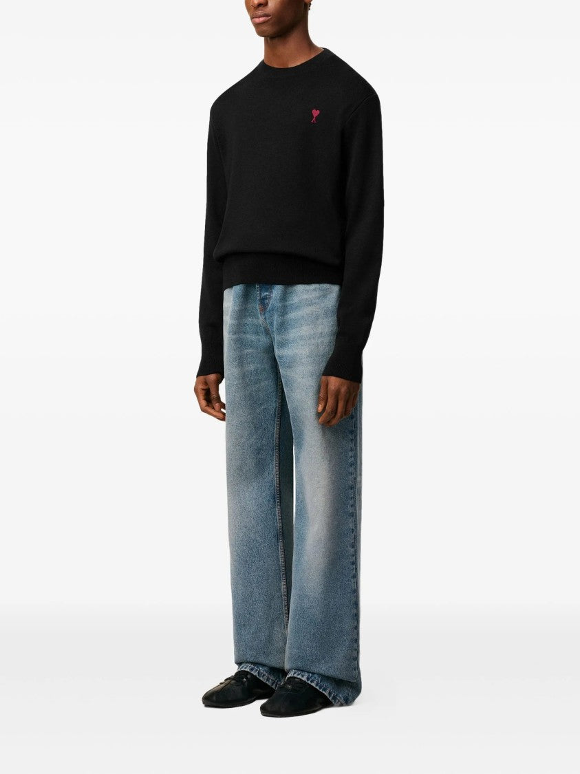 Ami Merino Wool Knit Sweater