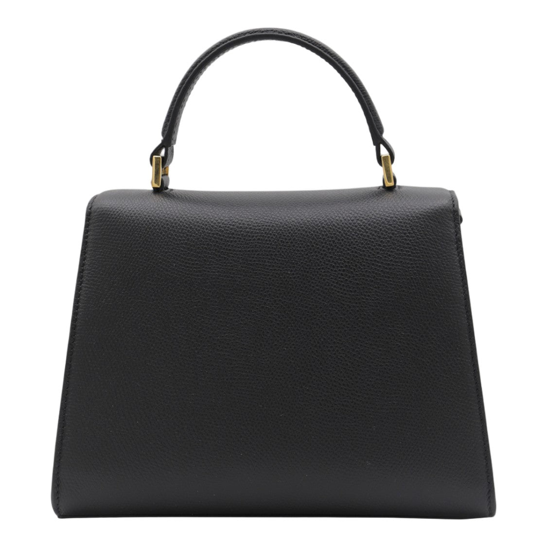 Valentino Garavani Structured Pebbled Leather Gold-Tone Accents Shoulder Bag