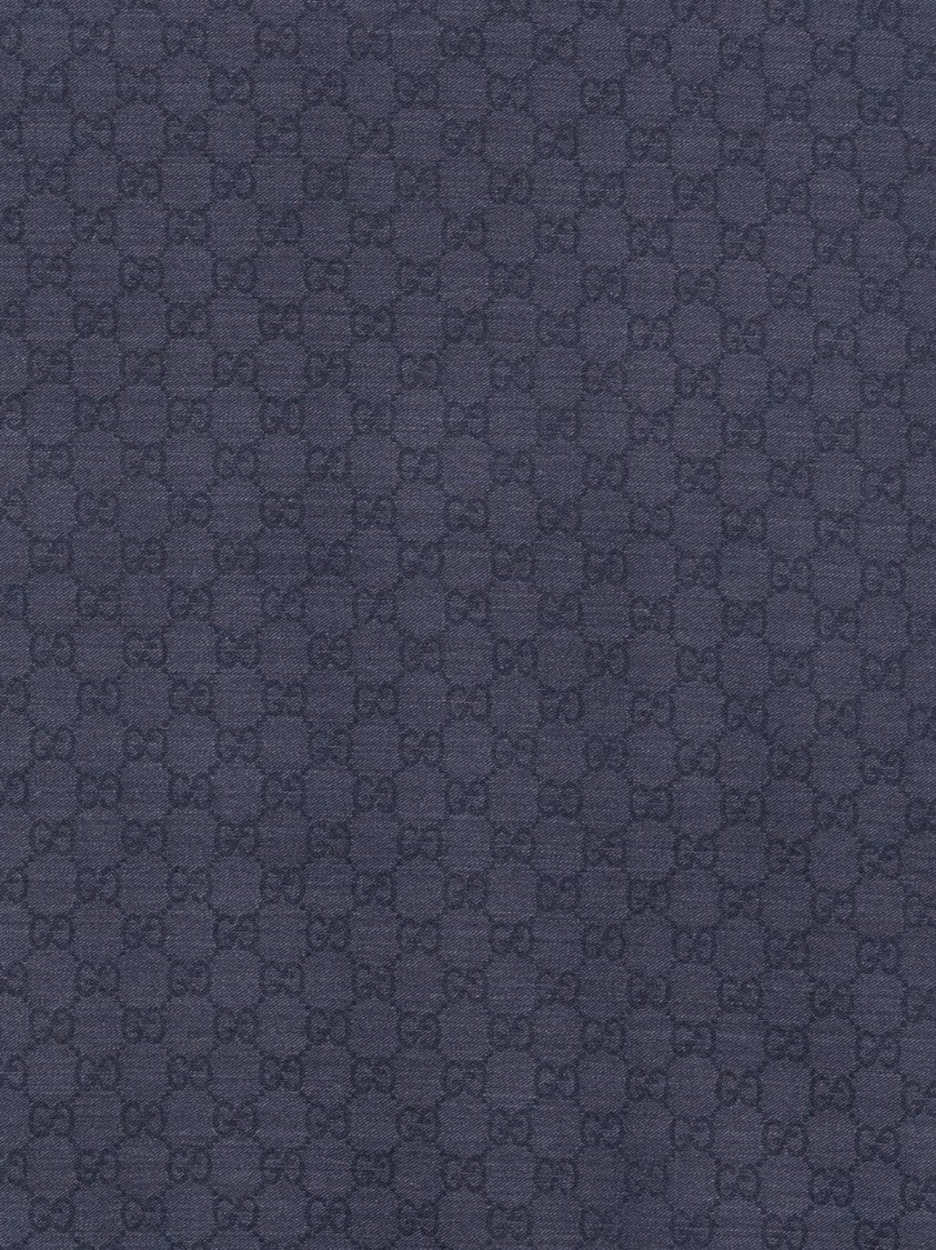 Gucci Blue Monogram Repeating Pattern Rectangular Scarf