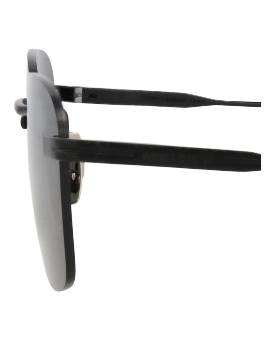Saint Laurent Square-Frame Metal Sunglasses