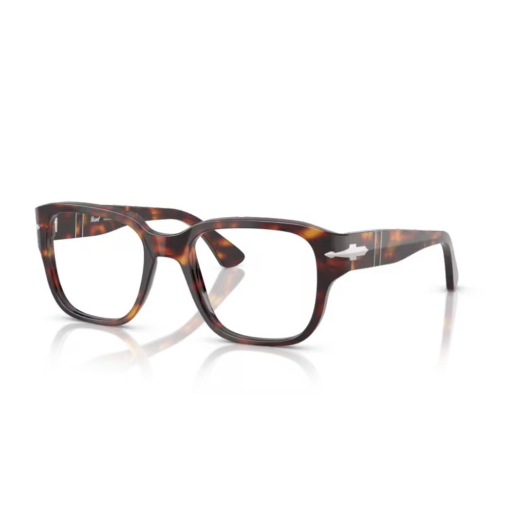 Persol 0Po3374v Classic Tortoiseshell Acetate Eyeglasses With Metallic Detail