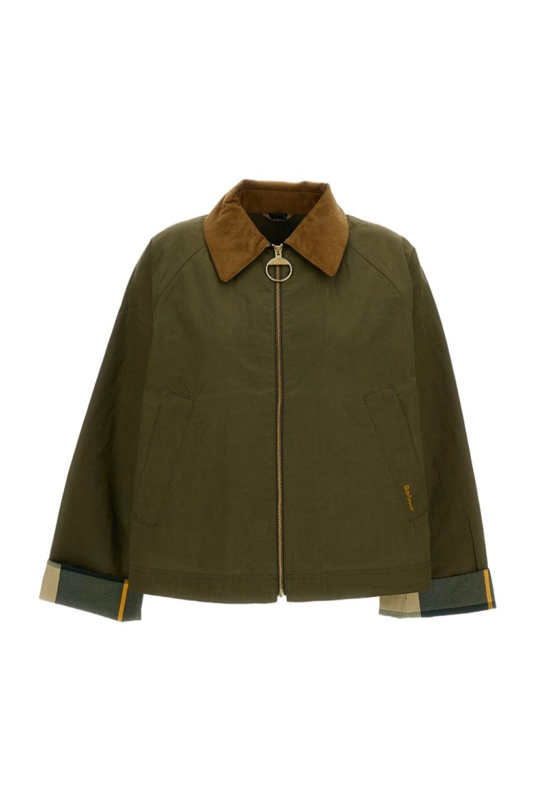 Barbour Casual Jacket With Inverted Box Pleat And Tartan Lining