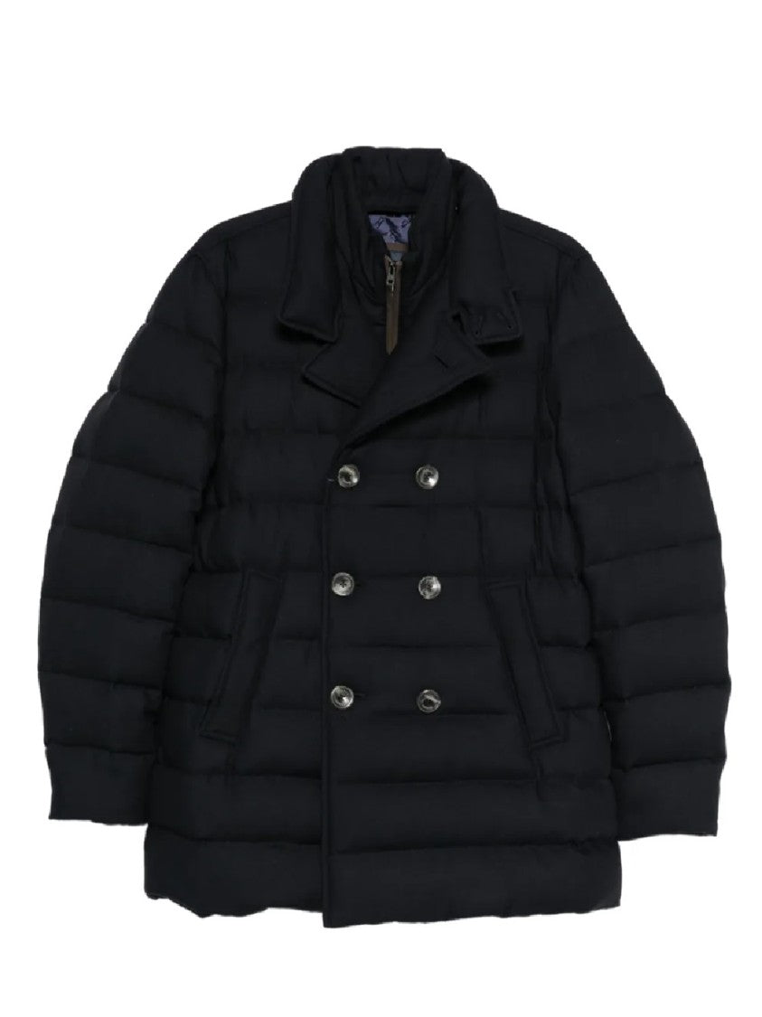 Herno Double-Breasted Puffer Jacket With Quilted Texture