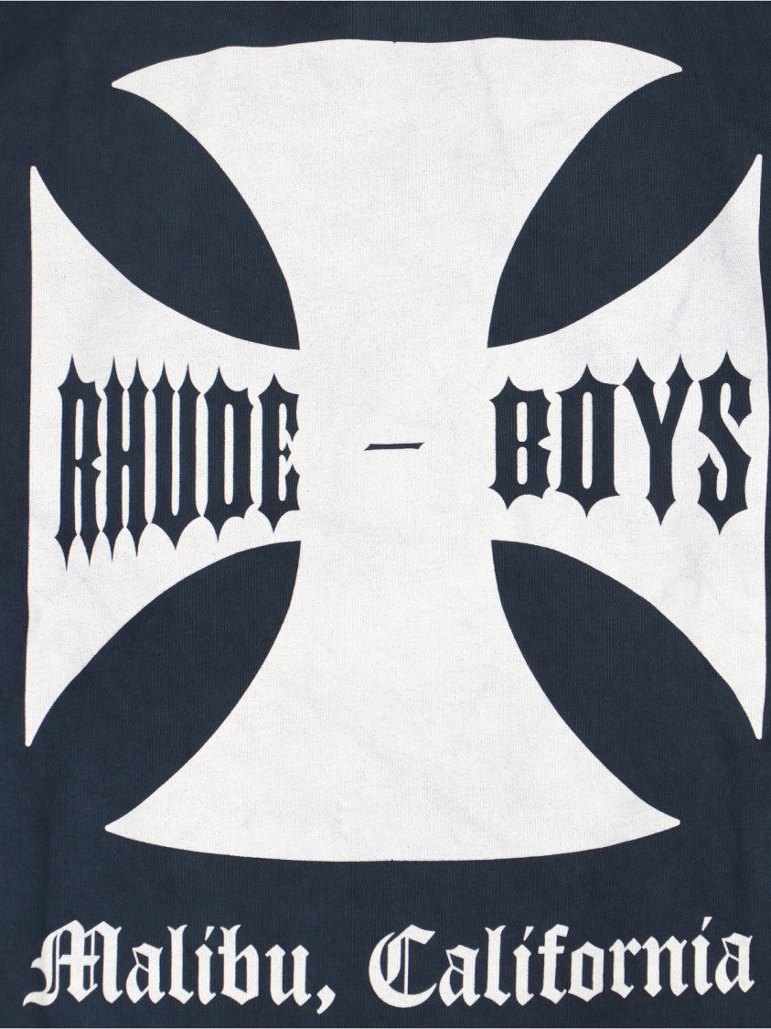 Rhude Contemporary Black T-Shirt With Bold Logo Graphics