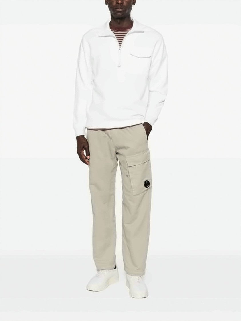 C.P. Company Relaxed Fit Straight Pants With Unique Flap Pocket Detail