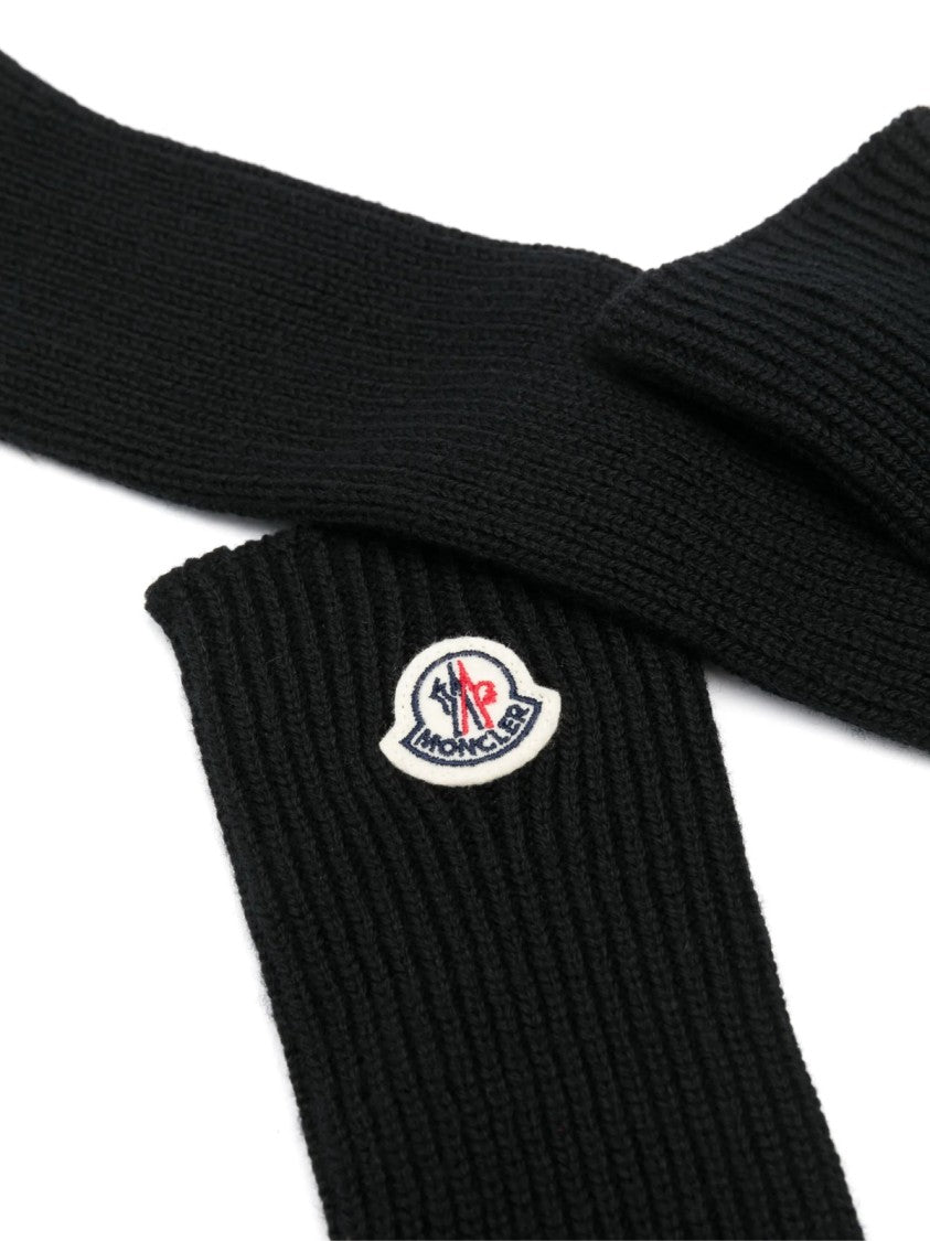 Moncler Logo Patch Virgin Wool Long Gloves