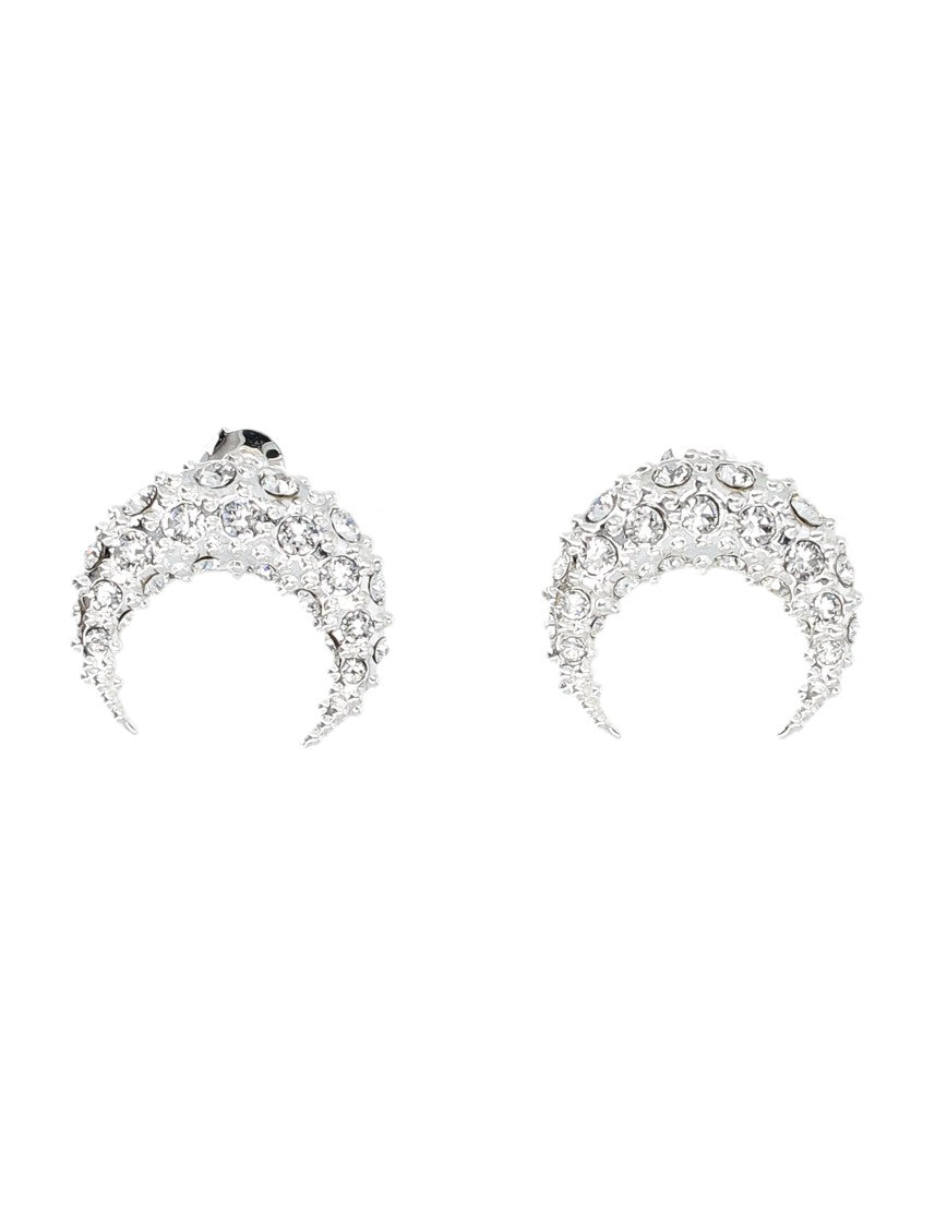 Marine Serre Single Big Moon Rhinestone Earring