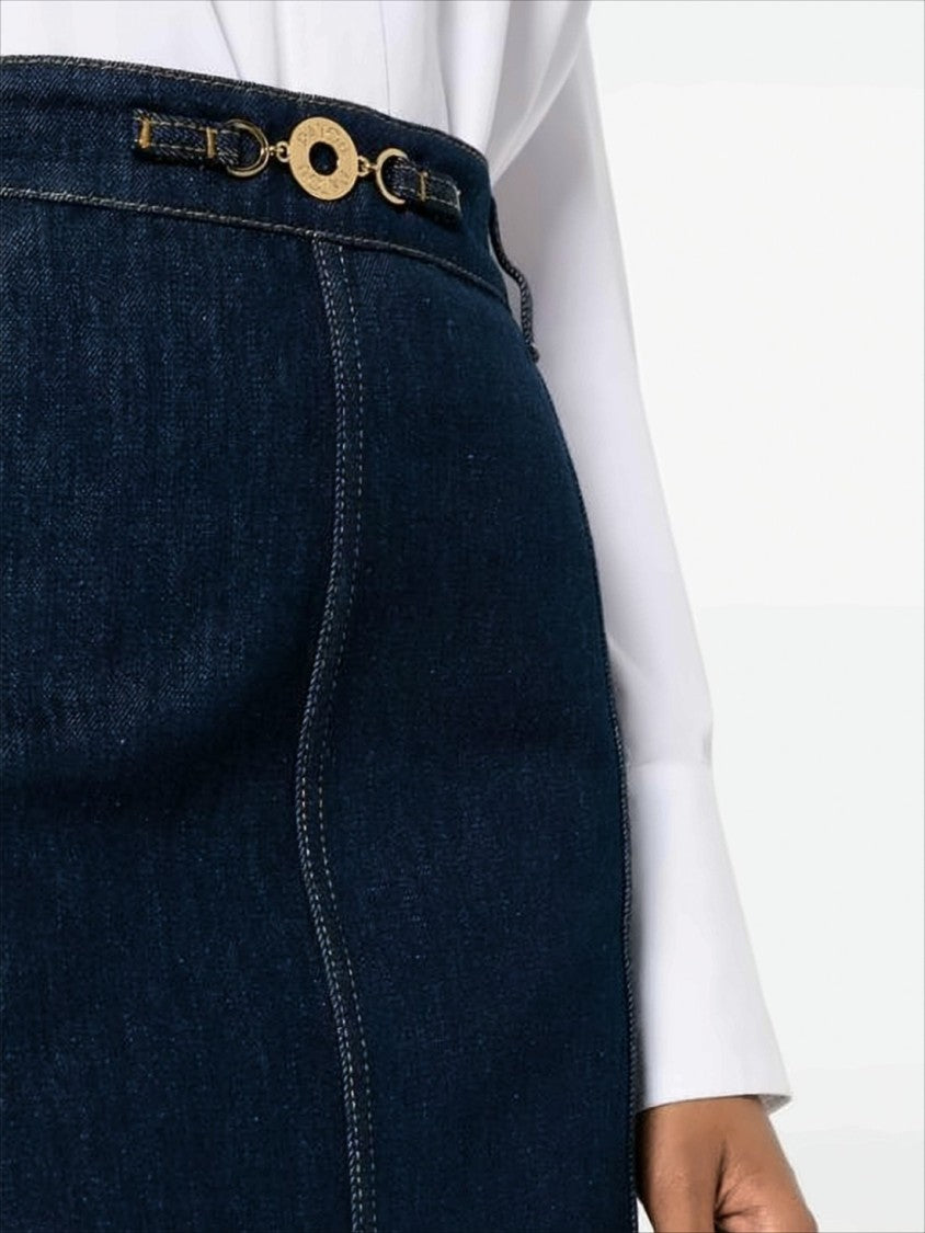 Patou Straight Silhouette Denim Skirt