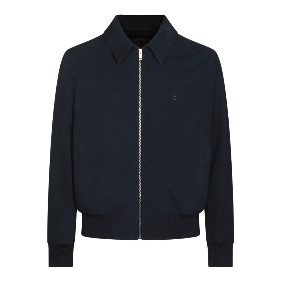 Givenchy Front-Zipper Minimalist Jacket With Classic Collar