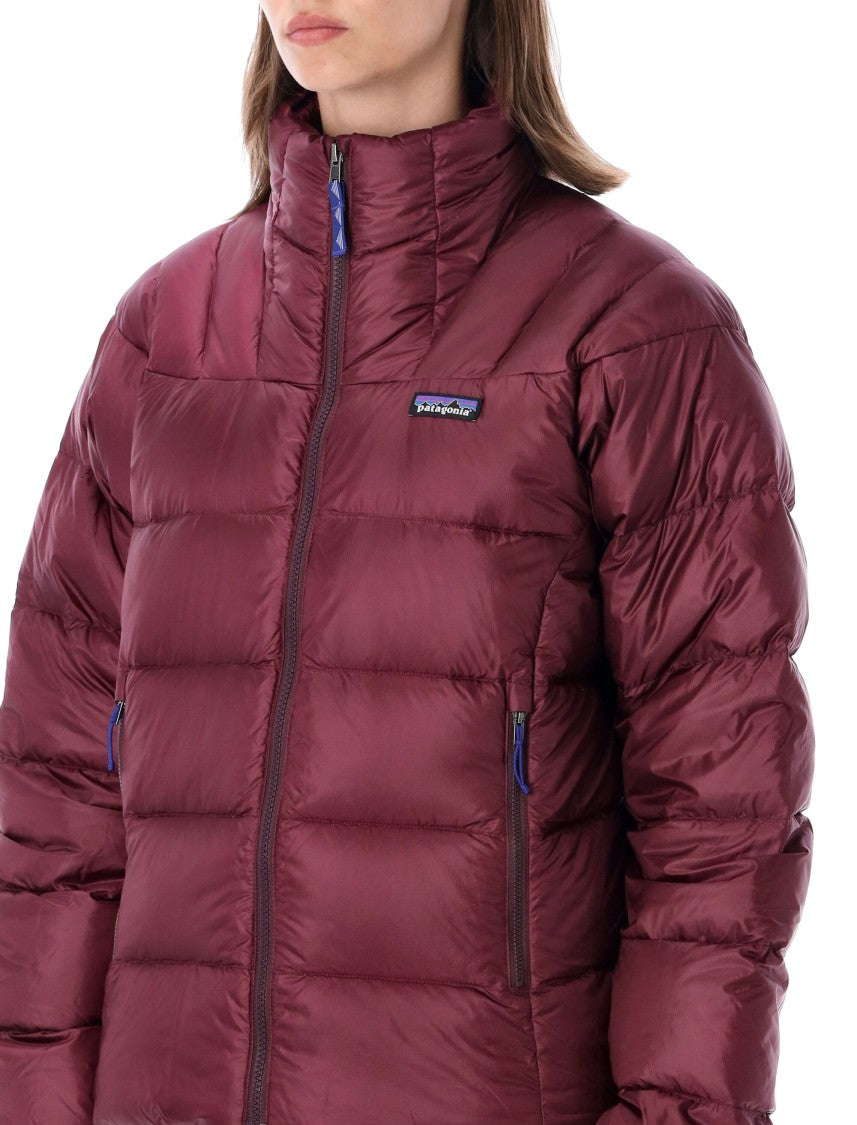 Patagonia Burgundy Fitz Roy Down High-Collar Quilted Down Jacket