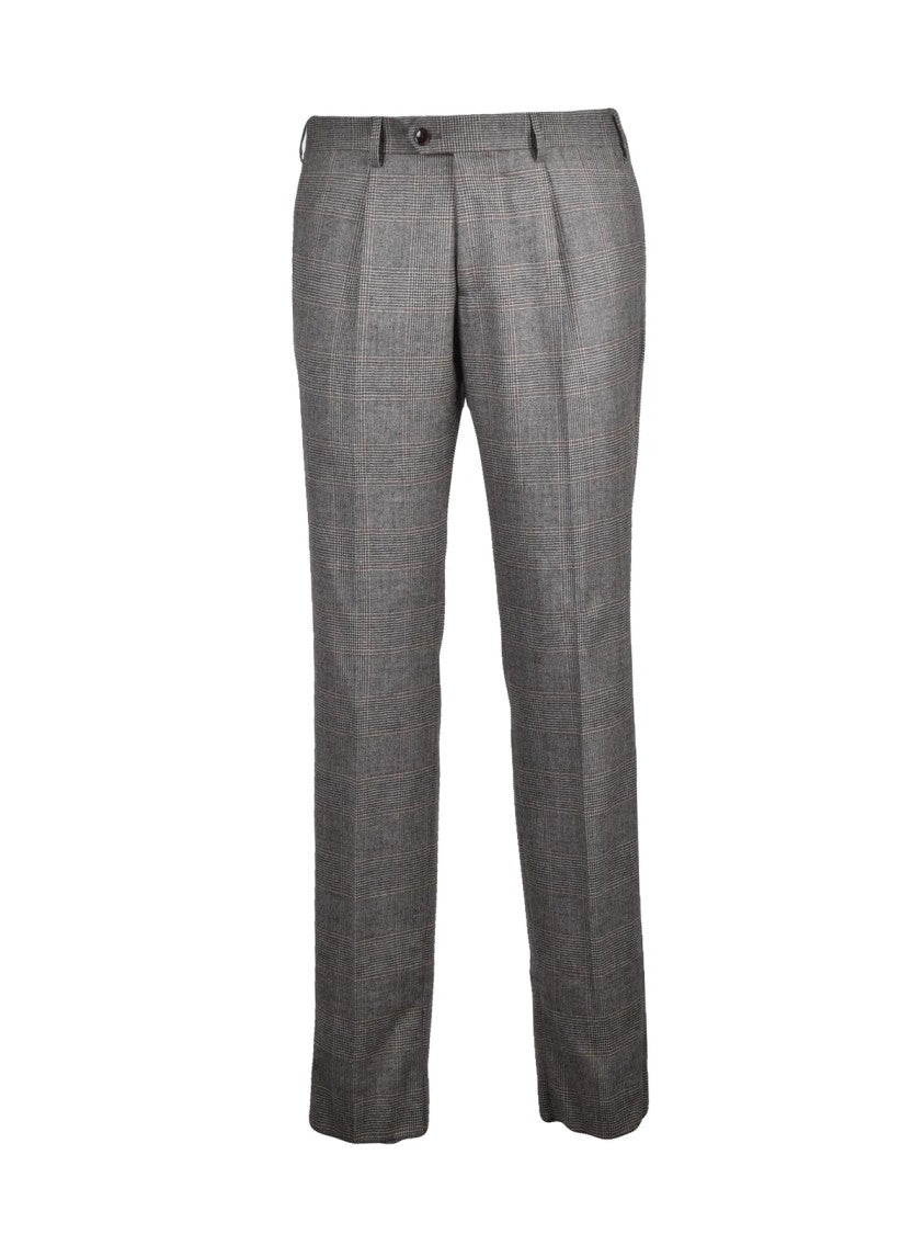 Sartoria Latorre Brown Wool Checked Suit