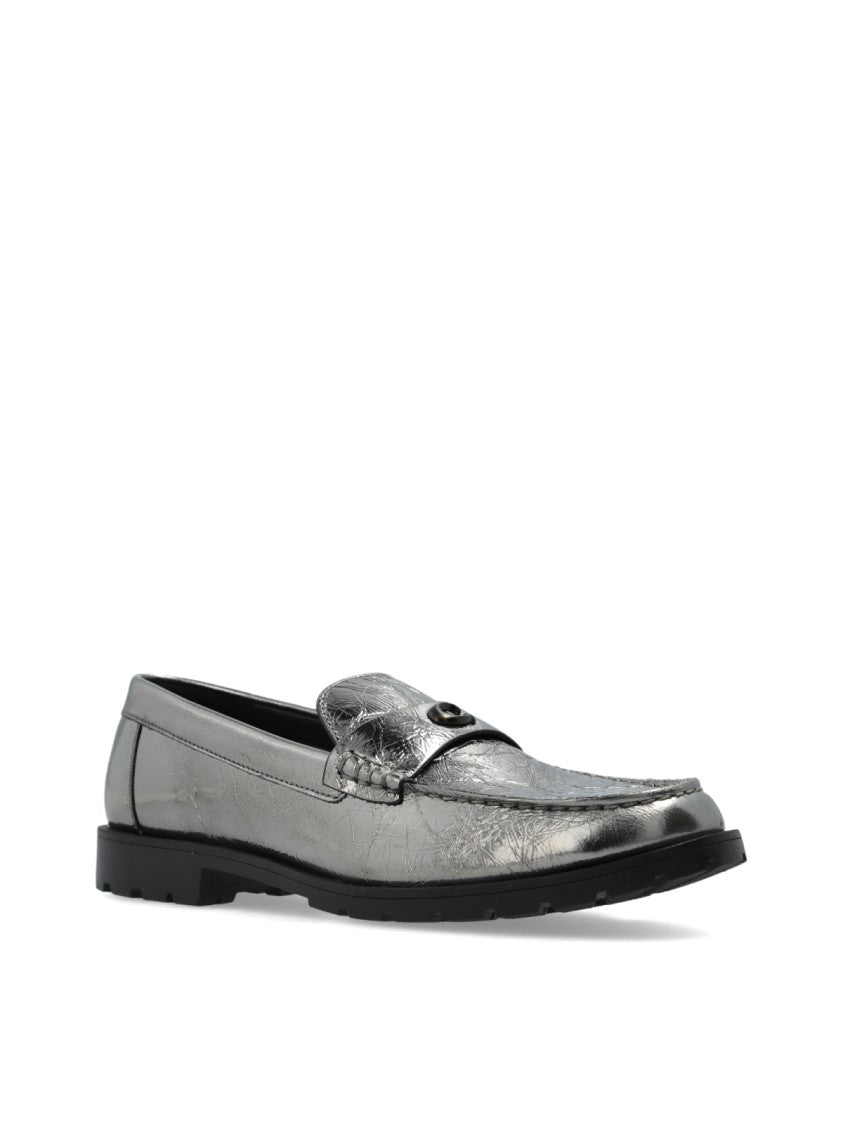 Coach Jocelyn Crinkle Leather Logo Loafers