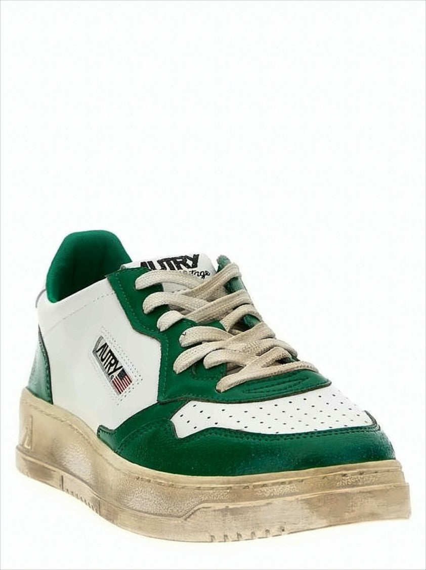 Autry Vintage-Inspired Leather Sneakers With Retro Detailing