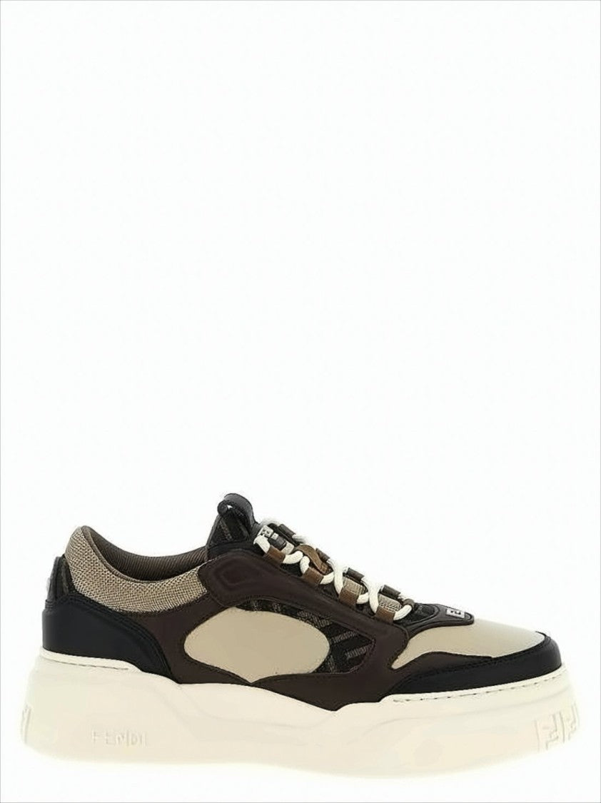 Fendi Layered Sneakers With Geometric Sole Detail