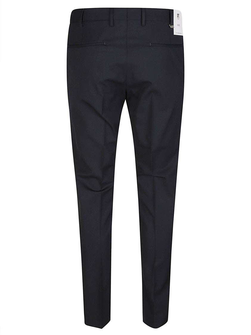 Pt Torino Dieci Tailored Slim Virgin Wool Flat-Front Pants