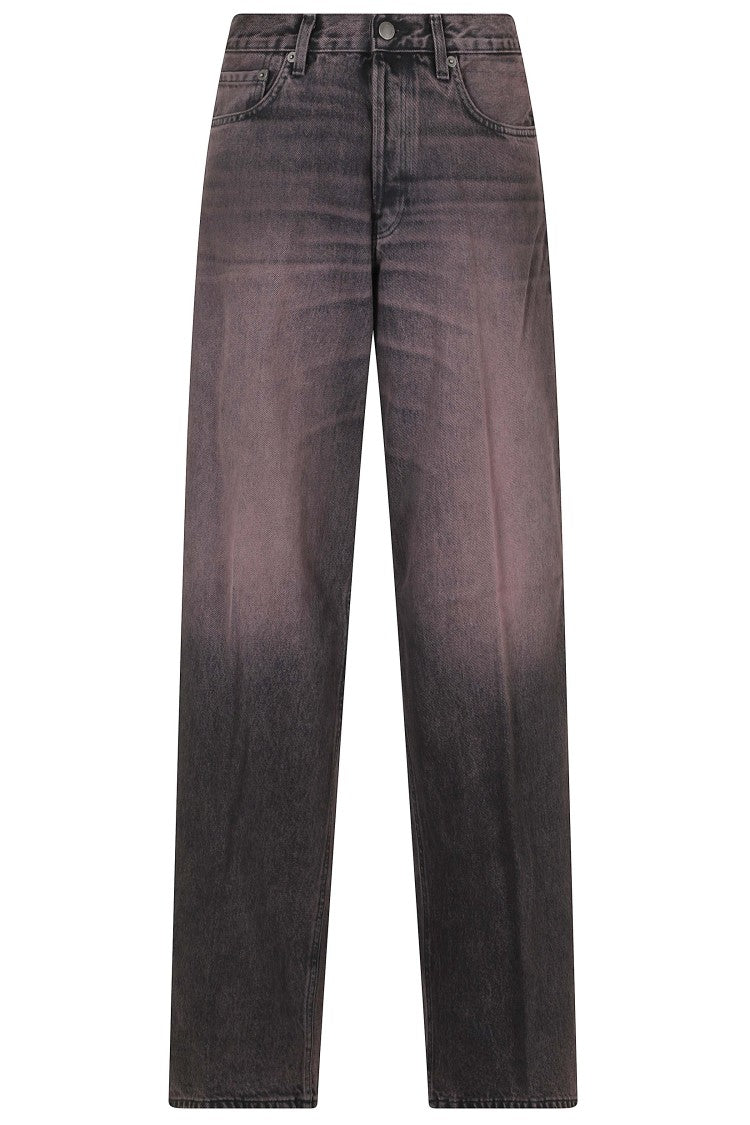 Haikure Wide-Leg Faded Pink And Black Gradient Jeans