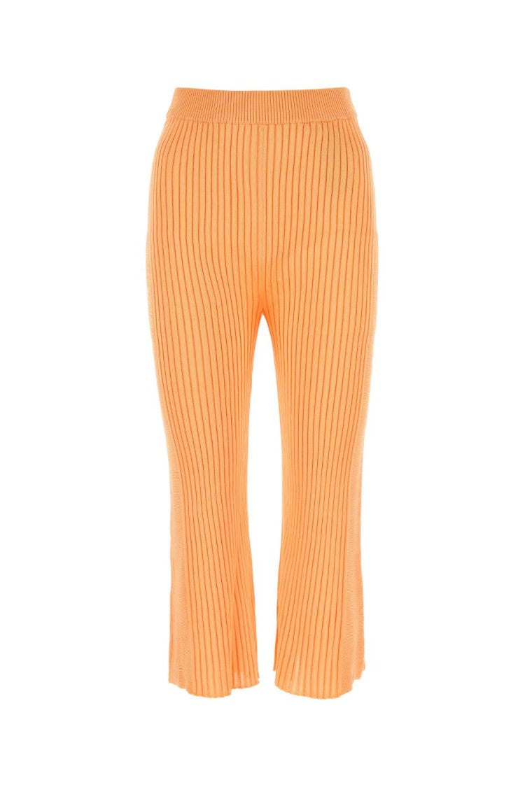 Jil Sander Cropped Peach Viscose Pants
