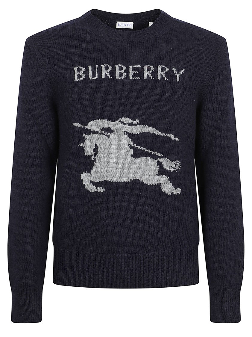 Burberry Cashmere Blend Sweater With Equestrian Knight Embroidery
