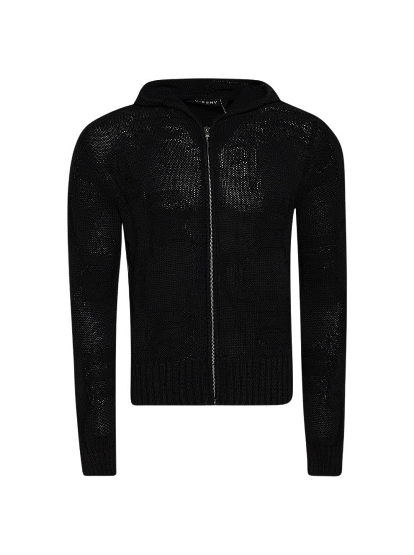 Misbhv Acid Washed Knitted Hoodie Black