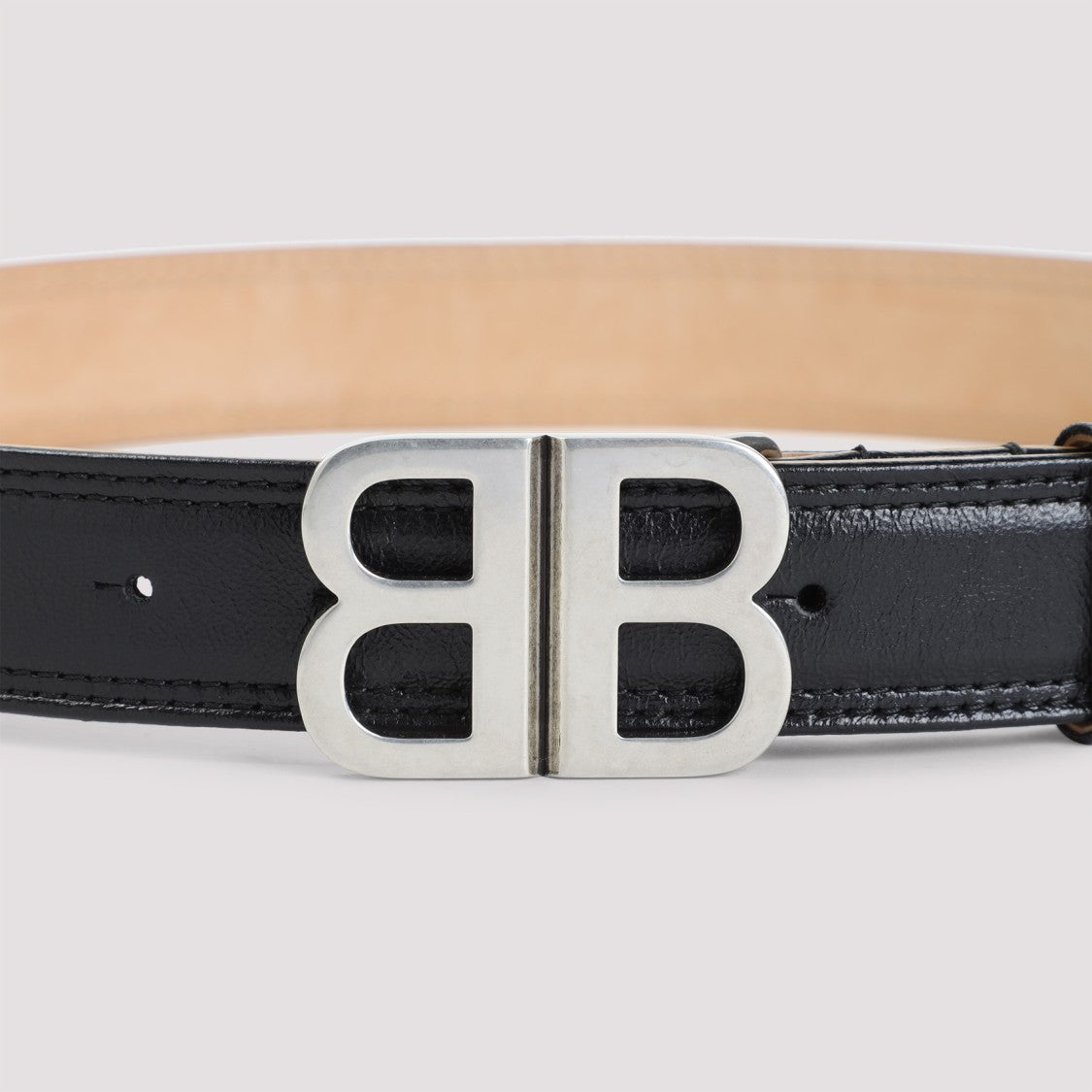 Balenciaga Black Lamb Leather Bb Soft 30 Belt
