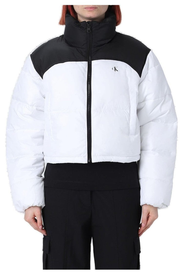 Calvin Klein Jeans Blocked Cropped Puffer