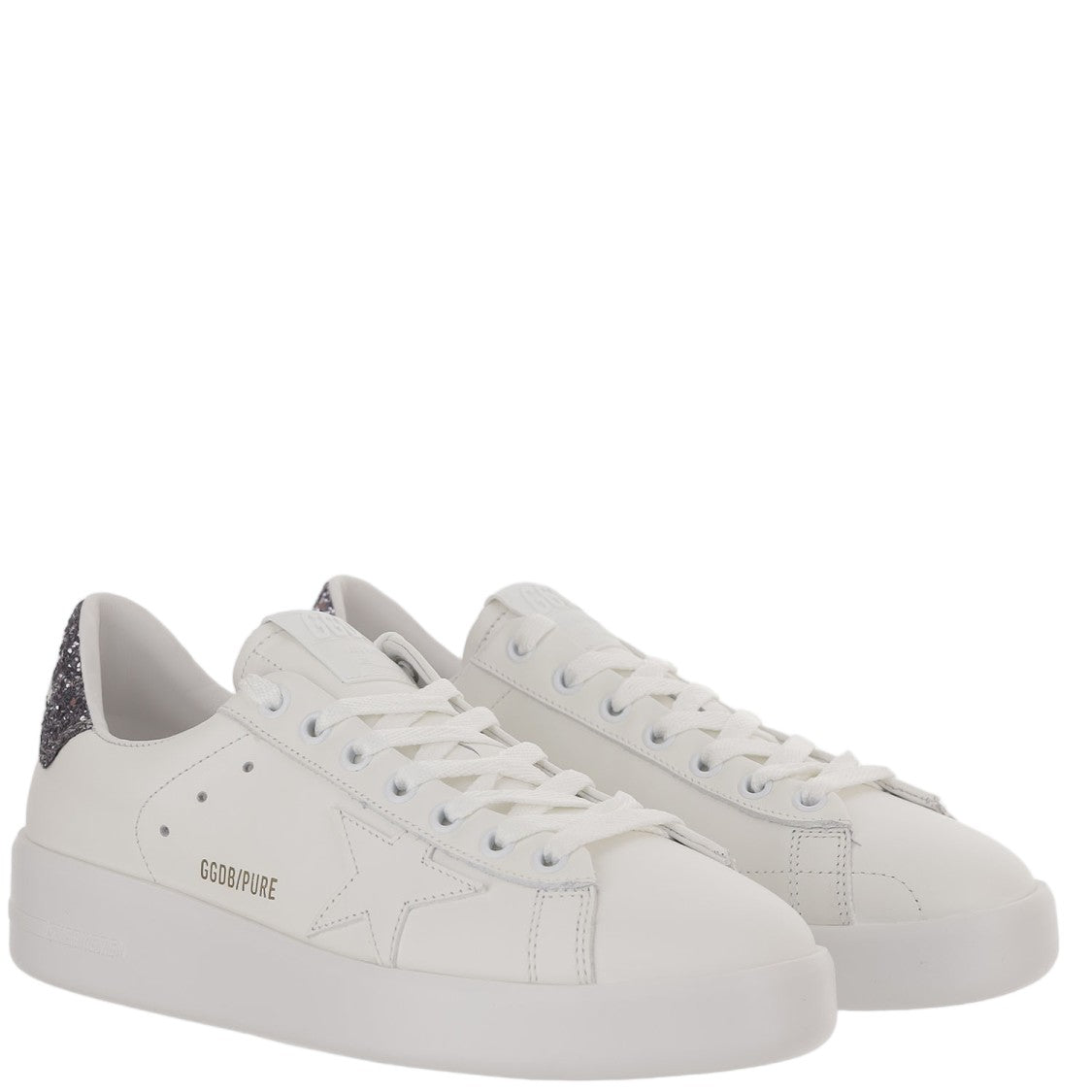 Golden Goose Leather Star Patch Glitter Sneakers