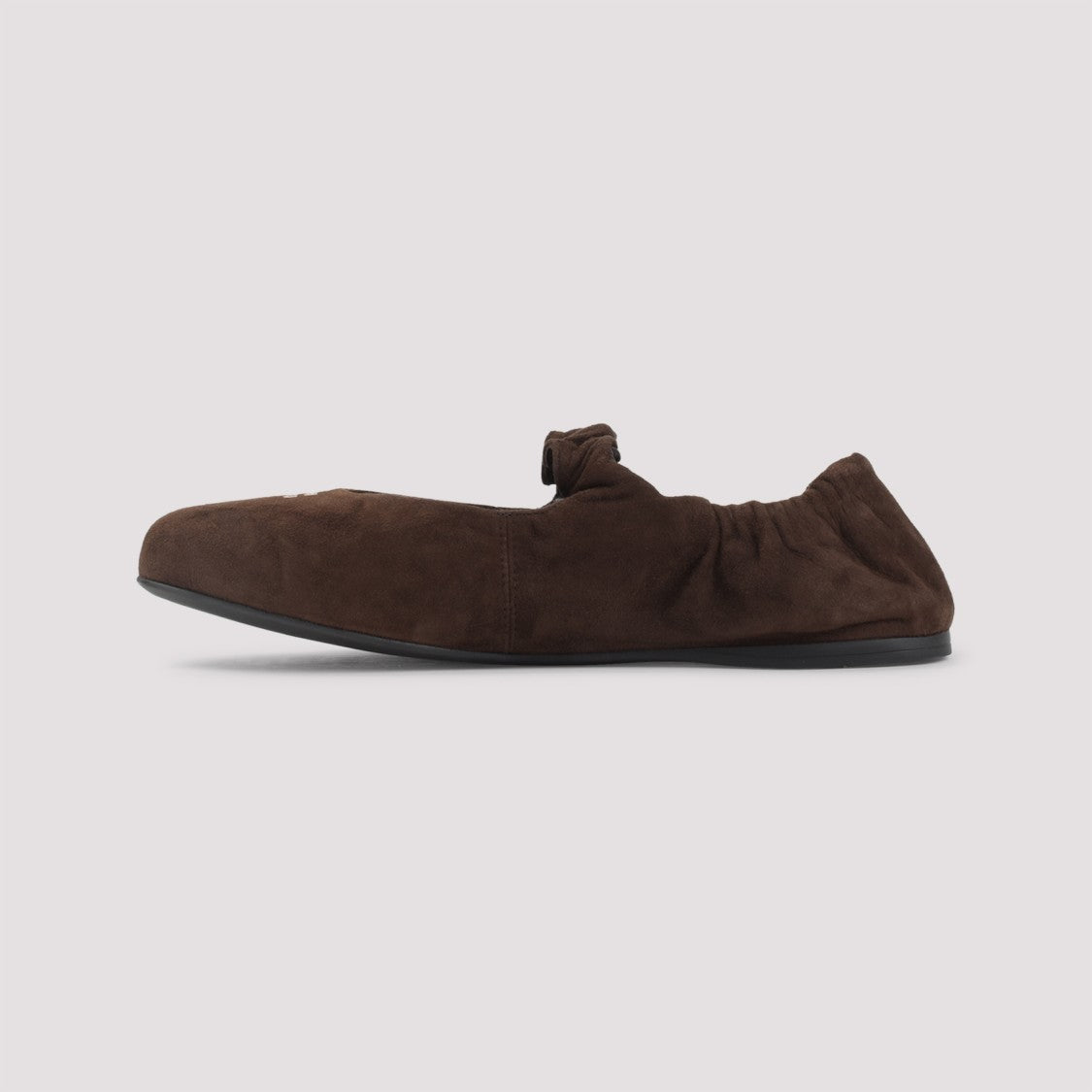 Miu Miu Dark Brown Suede Ballerina Flats