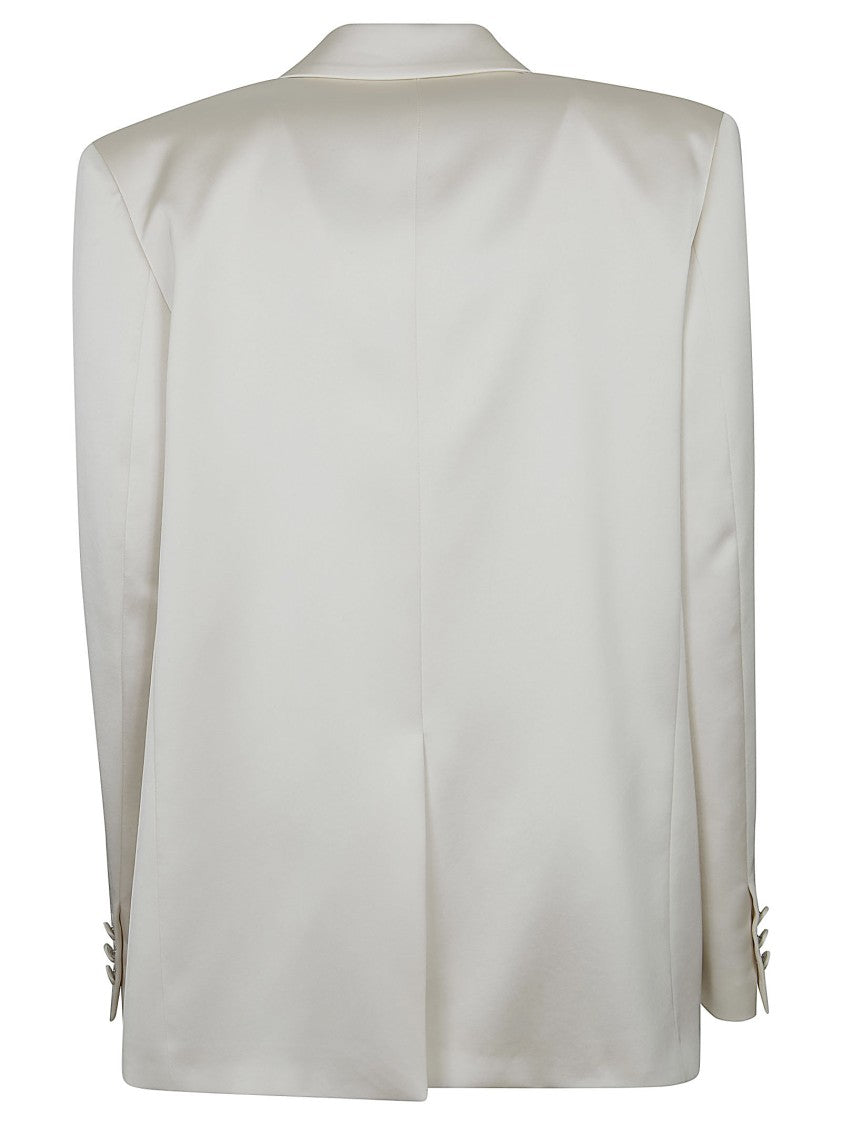 The Andamane Oversized Satin Peak Lapel Blazer