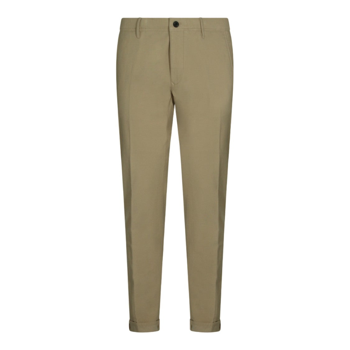 Incotex Slim Fit Tailored Trousers With Cuffed Hem And Clean Front