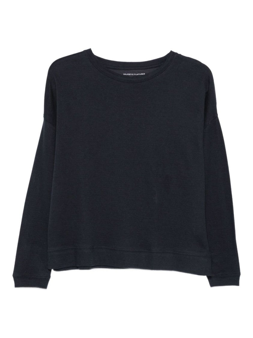 Majestic Filatures Cotton-Cashmere Blend Sweater With Relaxed Fit