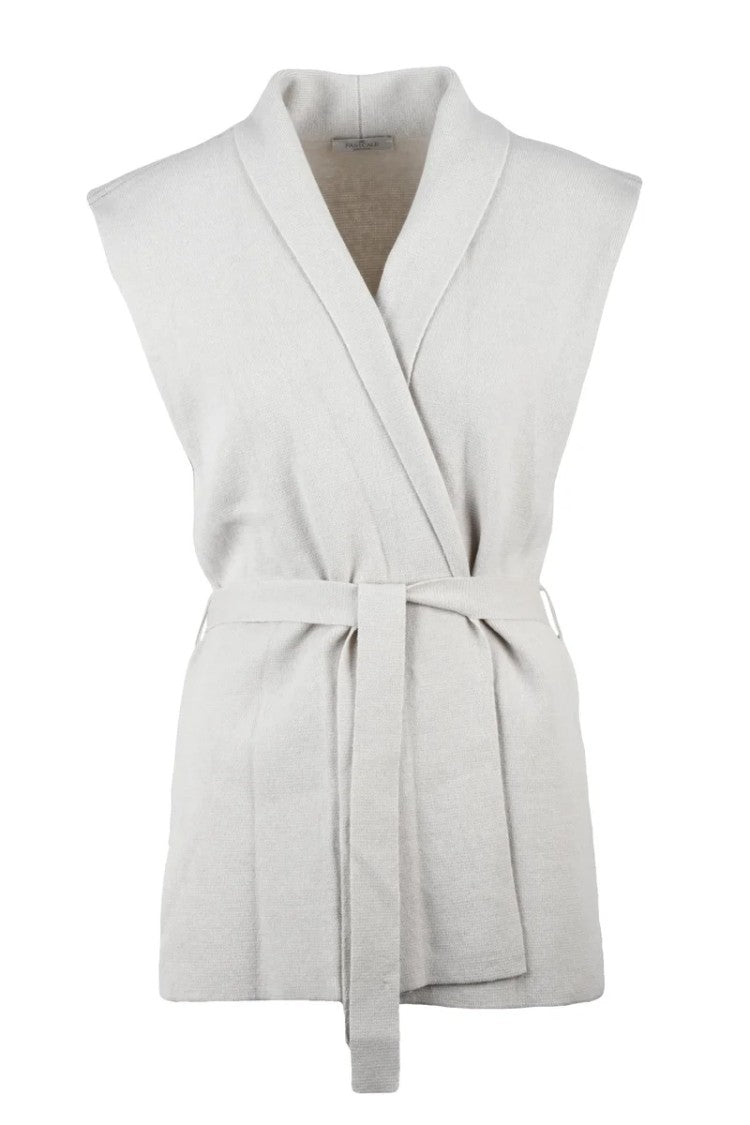 Panicale Wool Silk Cashmere Vest - Beige
