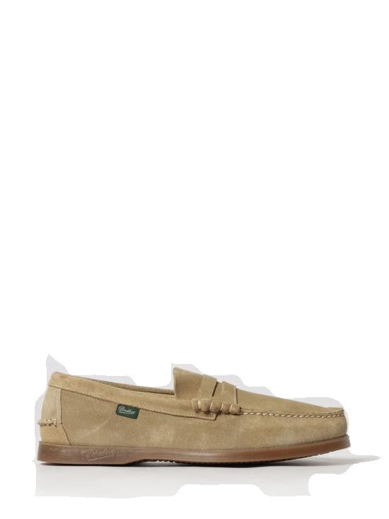 Paraboot Suede Loafers With Penny Strap And Rubber Sole
