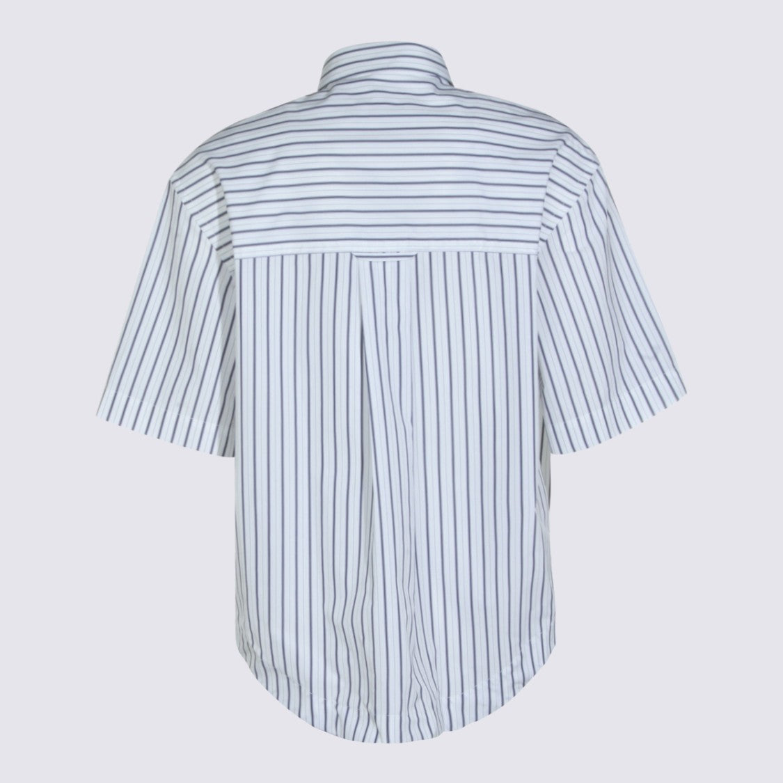 Ami Paris Short-Sleeved Striped Shirt With Button-Down Collar