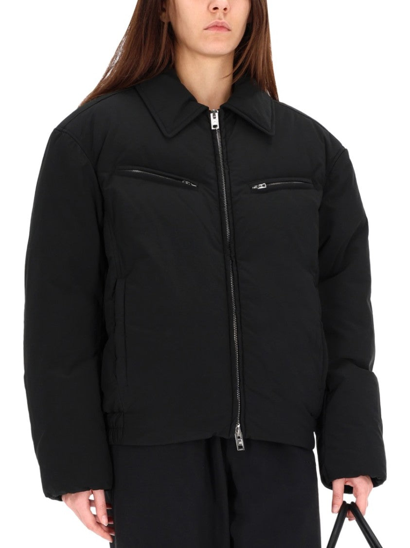 Alexander Wang Boxy Black Padded Sports Jacket With Zippered Pockets