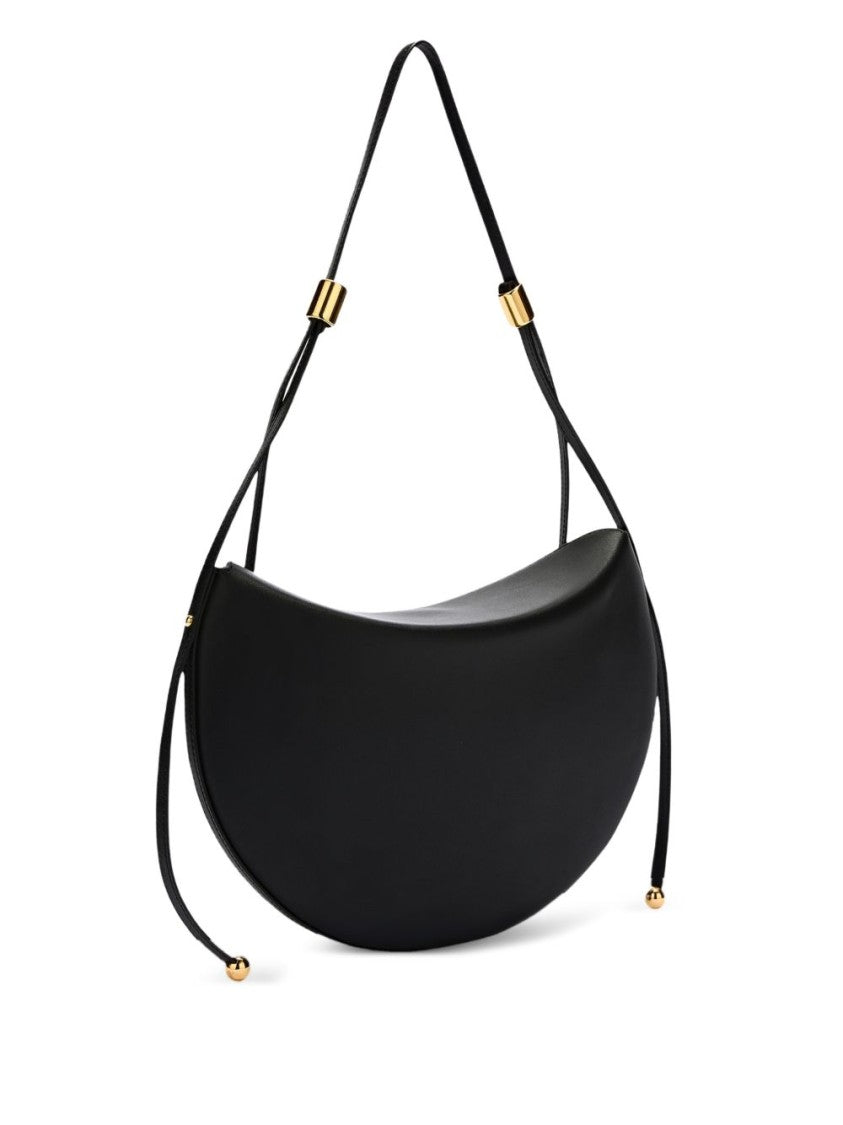 Furla Crescent-Shaped Black Leather Bag