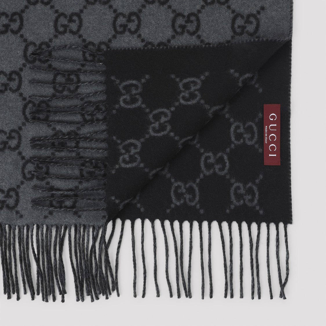 Gucci Reversible Cashmere Scarf With Interlocking Logo Pattern